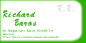 richard baros business card